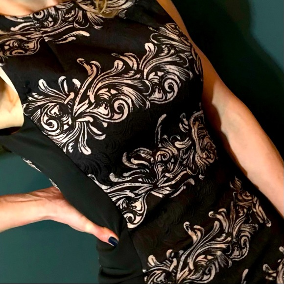 H&M Black & Rose Gold Jacquard Sheath Dress - Picture 3 of 5